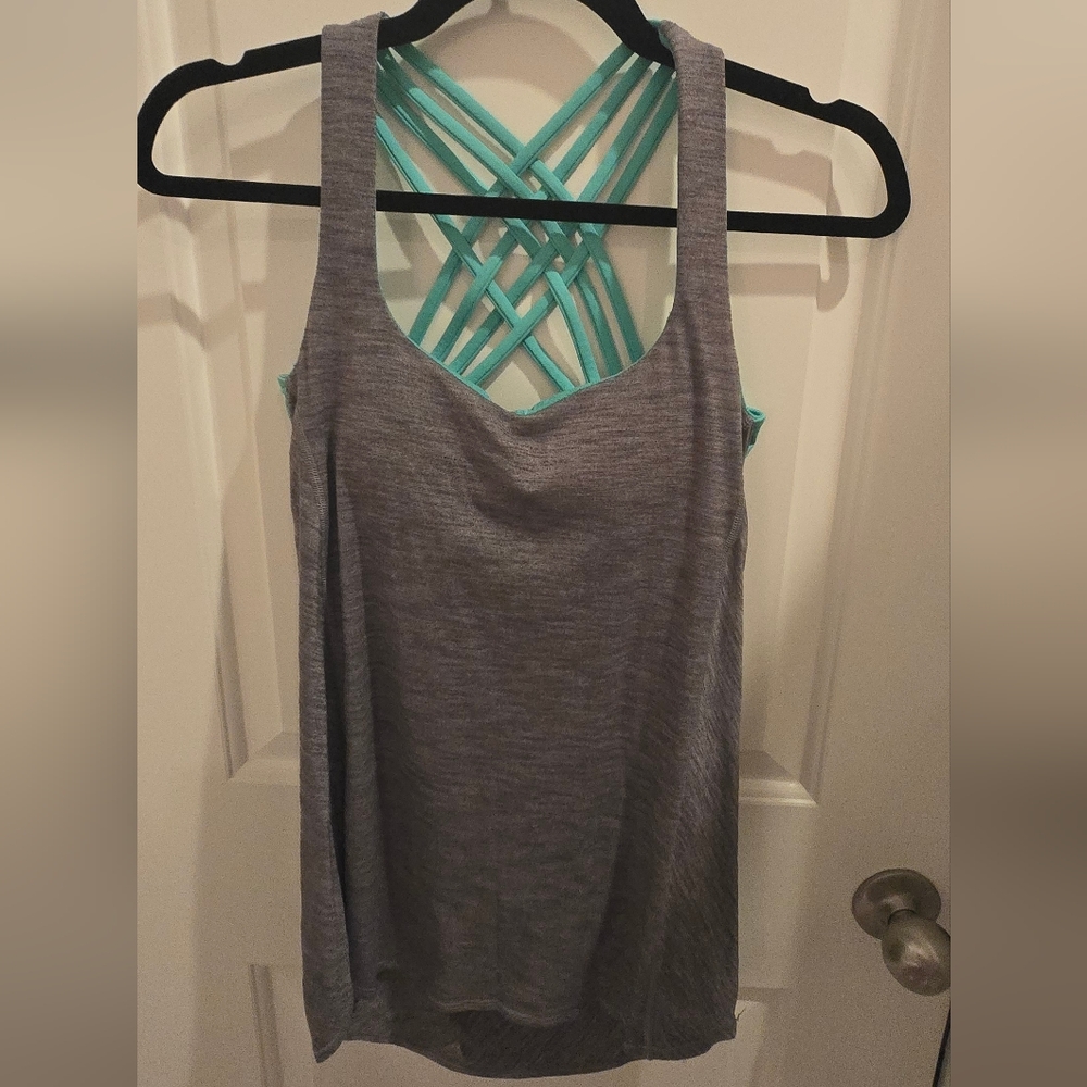 Lululemon Gray and Teal Tank Top